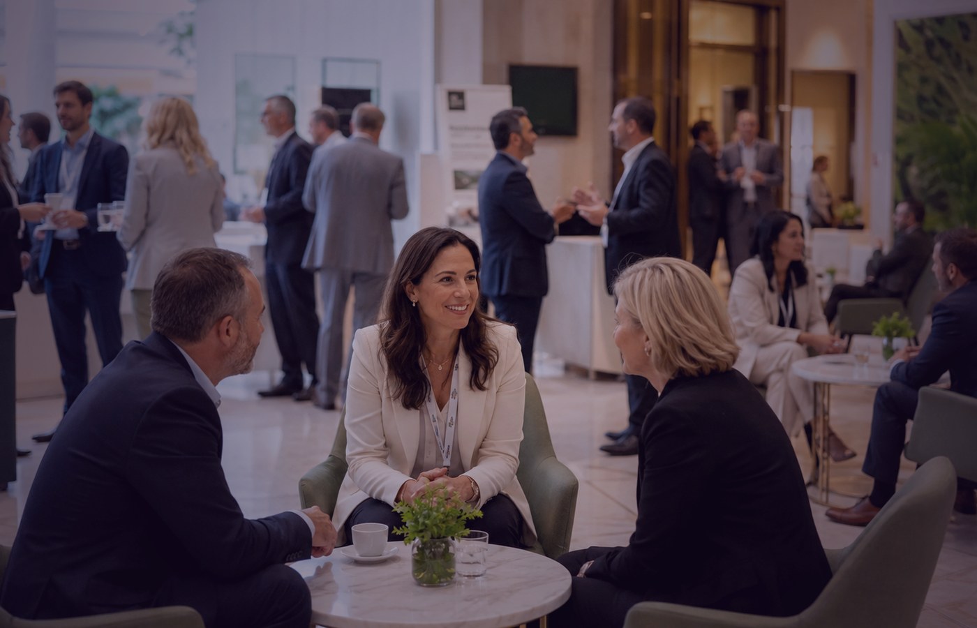 Networking lounge at business event